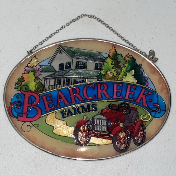 AMIA Handpainted Stained Glass Suncatcher Window Art Trinket Box Bearcreek Farms - Picture 8 of 16